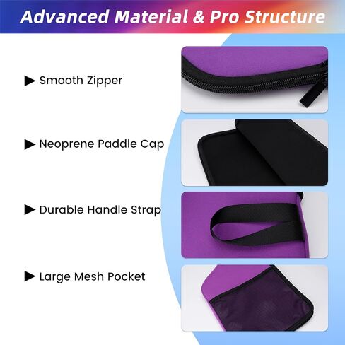 Pickleball Paddle Cover Pickleball Racket Sleeve Bag with Handle Strap Pickleball Equipment Protective Paddle Sleeve with Mesh Pocket Ball Holder Organizer Bag Case Gift,A++ in Saudi Arabia