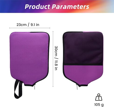 Pickleball Paddle Cover Pickleball Racket Sleeve Bag with Handle Strap Pickleball Equipment Protective Paddle Sleeve with Mesh Pocket Ball Holder Organizer Bag Case Gift,A++ in Saudi Arabia