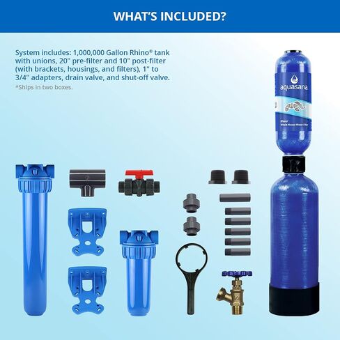 Aquasana Whole House Water Filter System - Carbon & KDF Home Water Filtration - Reduces Sediment & 97% Of Chlorine - Rhino Chlorine - WH-1000 in Saudi Arabia