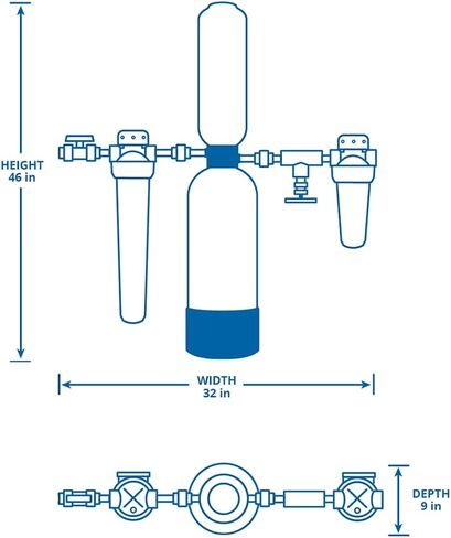 Aquasana Whole House Water Filter System - Carbon & KDF Home Water Filtration - Reduces Sediment & 97% Of Chlorine - Rhino Chlorine - WH-1000 in Saudi Arabia