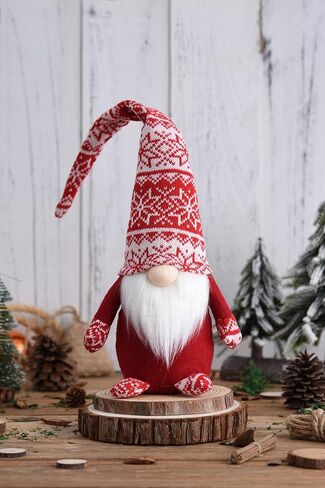 funoasis اليدوية عيد الميلاد أفخم التماثيل المنزل Tomte جنوم لجميع المواسم السويدية القزم تمثال القهوة ركن الزينة 19 بوصة (الوردي) in Kuwait