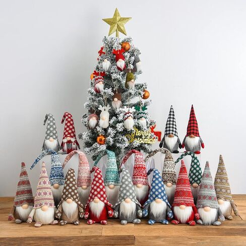 funoasis اليدوية عيد الميلاد أفخم التماثيل المنزل Tomte جنوم لجميع المواسم السويدية القزم تمثال القهوة ركن الزينة 19 بوصة (الوردي) in Kuwait