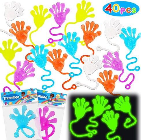 24 pcs Sticky Hands for Kids Party Favors Easter Treat Gift Egg Filler Goodie Bag Stuffer Treasure Box Toy Classroom Carnival Prizes Student Mini Toy Bulk Pinata Slap Hand Sensory Fidget Stretchy Toy in Saudi Arabia