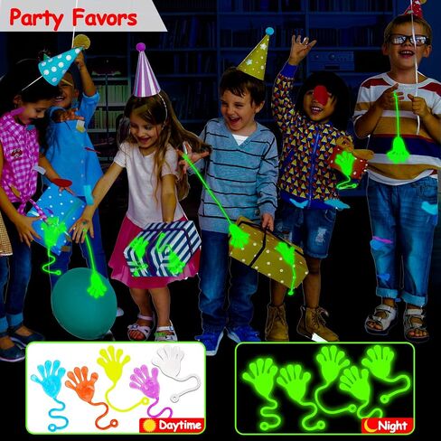 24 pcs Sticky Hands for Kids Party Favors Easter Treat Gift Egg Filler Goodie Bag Stuffer Treasure Box Toy Classroom Carnival Prizes Student Mini Toy Bulk Pinata Slap Hand Sensory Fidget Stretchy Toy in Saudi Arabia
