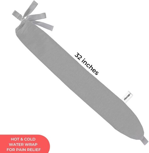 Ribcap Hot and Cold Water Wraps for Pain Relief | Light Grey | Hot Water Bottle with Cover | Extensive Coverage | Hands Free Strap | Lasting Heat & Cold | Leak Proof in Kuwait