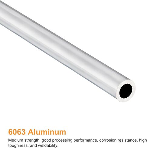 uxcell 6063 Aluminum Round Tube, 19mm OD 16mm Inner Dia 400mm Length Pipe Tubing for Industry DIY Projects in Saudi Arabia