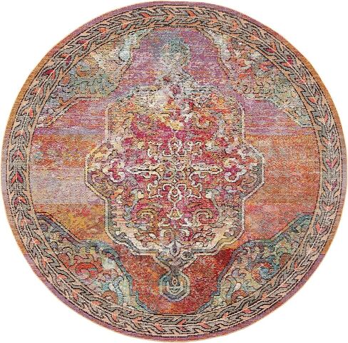 SAFAVIEH Crystal Collection Runner Rug - 2'2" x 11', Orange & Light Blue, Medallion Distressed Design, Non-Shedding & Easy Care, Ideal for High Traffic Areas in Living Room, Bedroom (CRS502A) in Saudi Arabia
