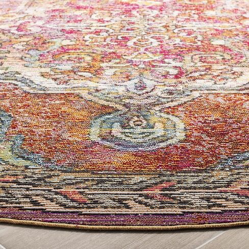 SAFAVIEH Crystal Collection Runner Rug - 2'2" x 11', Orange & Light Blue, Medallion Distressed Design, Non-Shedding & Easy Care, Ideal for High Traffic Areas in Living Room, Bedroom (CRS502A) in Saudi Arabia