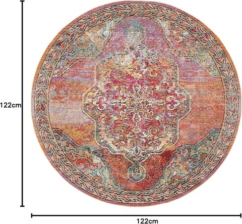 SAFAVIEH Crystal Collection Runner Rug - 2'2" x 11', Orange & Light Blue, Medallion Distressed Design, Non-Shedding & Easy Care, Ideal for High Traffic Areas in Living Room, Bedroom (CRS502A) in Saudi Arabia