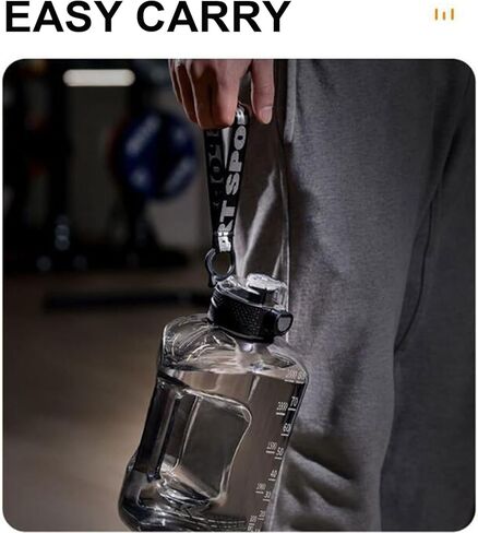 Cup Large Half Gallon/1700ML Water Bottle with Removable Straw-BPA Free Leakproof Water Jug with Time Marker to Ensure You Drink Enough Water Daily for for Fitness, Gym and Outdoor Sports in Saudi Arabia
