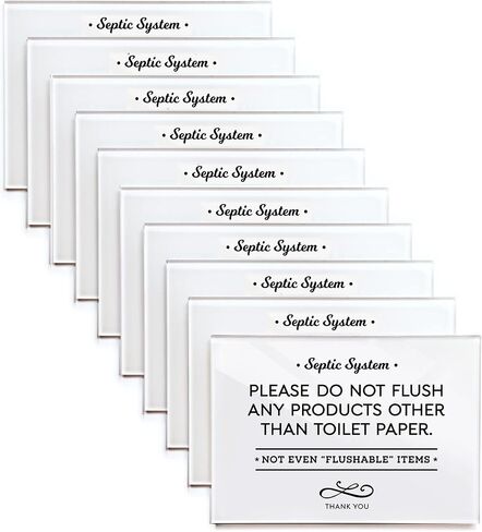Reilly Originals 3.5x5 INCH Small & Elegant Designer Acrylic Bathroom Sign ~ Septic System ~ Includes Adhesive ~ Washable, Premium Glossy finish (2) in Saudi Arabia