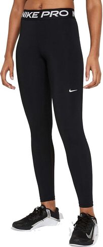 بنطال ضيق Pro 365 نسائي من Nike بجزء شبكي قصير متوسط ​​الارتفاع (B(CZ6497-010)/W، X-Small) in Kuwait