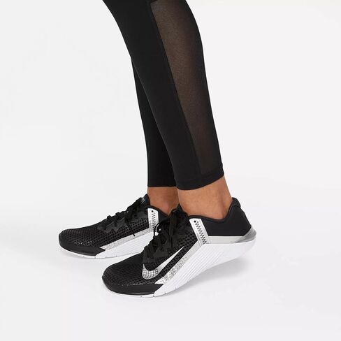 بنطال ضيق Pro 365 نسائي من Nike بجزء شبكي قصير متوسط ​​الارتفاع (B(CZ6497-010)/W، X-Small) in Kuwait