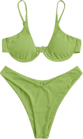 Verdusa Women's 2 Piece Triangle Bikini High Cut Bathing Suit Swimsuit in Saudi Arabia