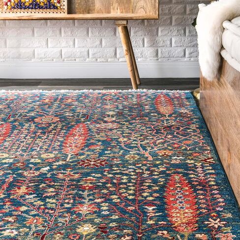 nuLOOM Dasilva Tribal Fringe Area Rug, 5x7, Blue in Saudi Arabia