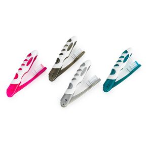 Compact Foldable Travel Toothbrush with Microban, Built-in Cover, Soft Bristles & Ergonomic Handle, Multicolor, 4-Pack
