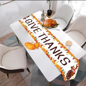 Thanksgiving Party Decorations,Give Thanks Table Runner, Thanksgiving Decorations, Autumn Thanksgiving Home Decoration,Thanksgiving Party Table Decorations , Thanksgiving Party Supplies