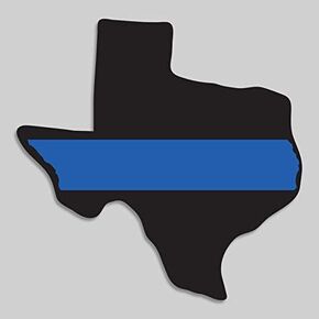 2-Pack Texas State Outline Thin Blue Line Vinyl Decal Sticker | 5-Inches | Premium Quality Vinyl Decal | Laminated with UV Protective Laminate | PD2788