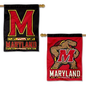 College Flags & Banners Co. Maryland Terps Dual Logo Double Sided House Flag