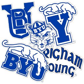 Desert Cactus BYU Brigham Young University Stickers Cougars Cougs Vinyl Decals Laptop Water Bottle Car Type 2 (T2 Vintage 1)