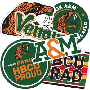 Desert Cactus Florida A&M University FAMU Rattlers Stickers Vinyl Decals Laptop Water Bottle Car Scrapbook 13.5x11 Sheet (T2-HBCU B)
