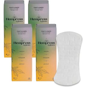 Hempress Panty Liners for Women, 80 Count, Feminine Care Organic Pads, Light Absorbency Comfortable Discreet Pantiliners, Cotton Menstrual Sanitary Napkins, Fragrance Free, Skin Friendly & Breathable