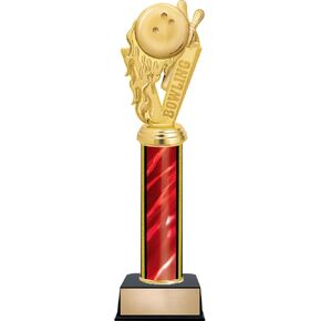 12" Red Bowling Fireball Trophies - Customized Bowling Fireball Trophy Awards Prime