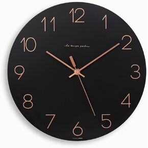 mooas Wooden Frame Flatwood Wall Clock,12" Wood Wall Clock Non-Ticking Sweep Movement Decorative Wall Clock Battery Operated Wall Clock for Home Living Room Kitchen Bedroom Office School (Light Brown)