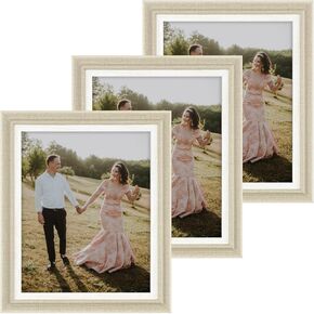 16x20 Rustic Picture Frames in Light Gray, Set of 3, Wall Gallery Photo Frames for Horizontal and Vertical Wall Mounted, Decorate for Bedroom, Living room, Gallery, Office