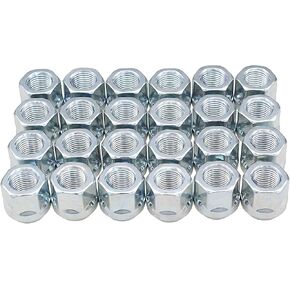 Zinc 9/16-18 Open End Bulge Acorn Lug Nut Pack, Compatible with 2009-10 Dodge Dakota 2003-09 Durango 2002-11 Ram 1500/ Aftermarket Rims, Set of 24