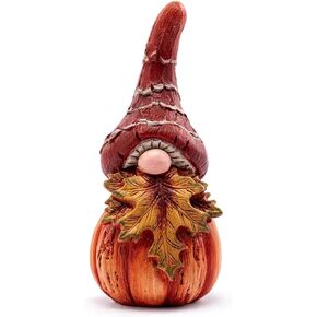 Napco Miniature Indoor Tabletop Figurine Statue 7.75 x 3 Inch Resin, Tall Fall Leaf Gnome
