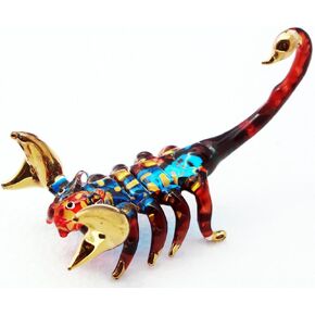 Intricate Arachnid Art Hand-Blown Glass Scorpion Sculpture Unique Decor Accent Animal Figurine