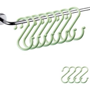 Pack of 12 Plastic Hanging S-Hooks, MOIKY Creative Multi Purpose Plastic S Shaped Double Head Hanger Hooks, Large (4.7 Inch), Green