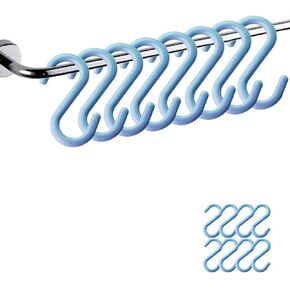 Pack of 12 Plastic Hanging S-Hooks, MOIKY Creative Multi Purpose Plastic S Shaped Double Head Hanger Hooks, Large (4.7 Inch), Green