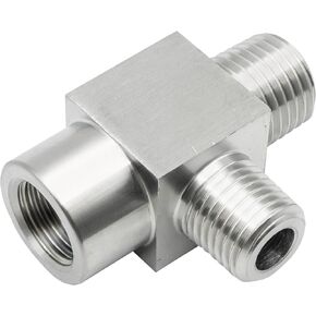 Stainless Steel 304 Street Tee Pipe Fitting,1/8" NPT Female x 1/8" NPT Male x 1/8" NPT Male T-fitting 3-way Tee Pipe Fittings, 1pc