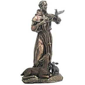WU Saint Francis of Assisi Statue Sculpture (Cold Cast Bronze)