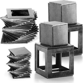 Blulu 48 Pieces Welding Practice Kit Welding Coupons 11 Gauge 3&2 Inch Square Steel Welding Plate for Novice at Welding Welding Practice Kit for Mig, Tig Stick, Arc, Gas and Brazing