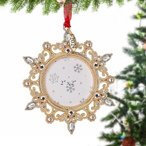【Christmas Snowflake Frame Ornaments 2 "Photo Frame, Snowflake Rhinestone Frame, Bringing Unique Charm to Babies' First Christmas, Family and Lovers, Adding More Romance to Christmas.