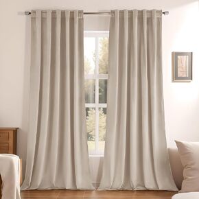 GRALI-DECOR Velvet Curtains 95 inches for Bedroom, Elegant Retro Home Decoration Room Darkening Back Tab Rod Pocket Curtains for Sliding Door/Dining Room, Golden Brown, 2 Panels