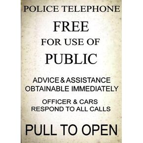 Vintage Police Telephone Call Box Sticker (dr who tv Funny)