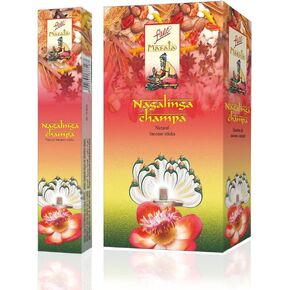 Flute Nagalinga Champa Masala Incense Sticks, 180 Sticks | 9" Inch Agarbatti Sticks with 45 Mins Burning time | Exotic Floral Incense for Deep Relaxation, Attracting Positive Energy | 15 Sticks/Pack