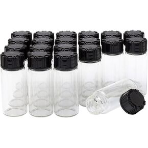 Clear Liquid Sampling Sample Glass Bottles Vials Screwcap Capacity 10ml (1/3 Oz) Pack of 20