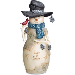 Pavilion Gift Company Let it Snow-6" Holding Snowflakes and Cardinal Snowman Figurine