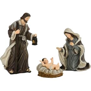 Braxio Religious Figurine Nativity Sets Collectible-Figurines - Christian Nativity Set Holy Family with Angel Christmas Nativity Scene Figurine Story of Jesus 9.5 x 6.25 x 12 Inch