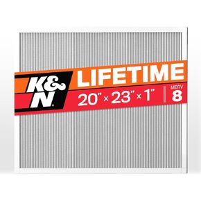 K&N 20X23X1 HVAC Furnace Air Filter, Lasts a Lifetime, Washable, Merv 8, the Last HVAC Filter You Will Ever Buy, Breathe Safely at Home or in the Office, HVC-8-12023
