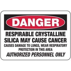 Danger Signs - Respirable Crystalline Silica Safety & Compliance Signs/OSHA & ANSI Compliant Safety Signs/Chemical Hazard & Chemical Warning Signs Metal Sign Tin Sign 12x16 Inch
