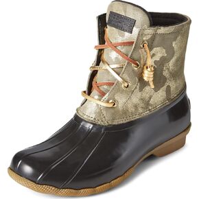 Sperry Women's Saltwater Seasonal Rain Boot, Ivory Check, 10
