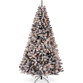 Best Choice Products 6ft Pre-Lit Pink Christmas Tree, Artificial Snow Flocked Full Fir Tree, Holiday Decoration w/ 250 Lights, 928 Branch Tips, Foldable Metal Base