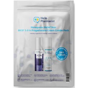 Bi-EST 5.0 + Progesterone 5,000mg (75mg/Pump) MAX Duo Combo Pack - Bio-Identical Menopause Relief Creams for Women - $80 Value Pack - (2X 3oz Bottles) - with Added Moisturizers in Saudi Arabia
