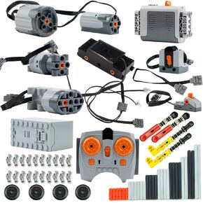70PCS Power-Function-Motor-Kit Compatible with Technic-Parts,Battery-Remote-Control Receiver Building Block Sets Cars-Train-Accessories Speed Motors Parts